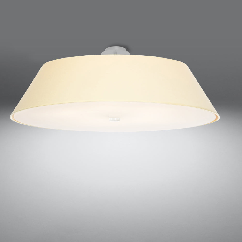 Plafondlamp Vega Sollux Wit LxBxH 76x76x35 Stof, Glas, Metaal Nnb