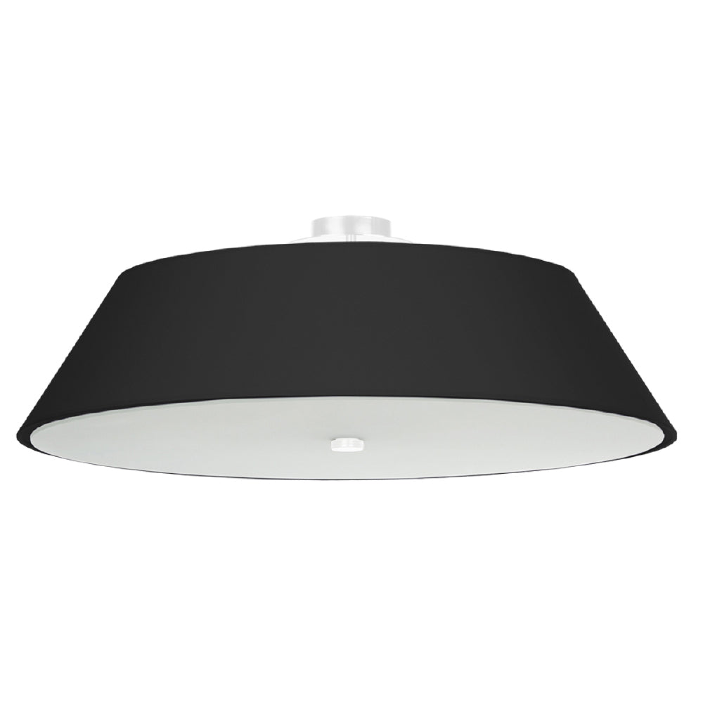 Plafondlamp Vega Sollux Zwart LxBxH 76x76x35 Stof, Glas, Metaal Nnb