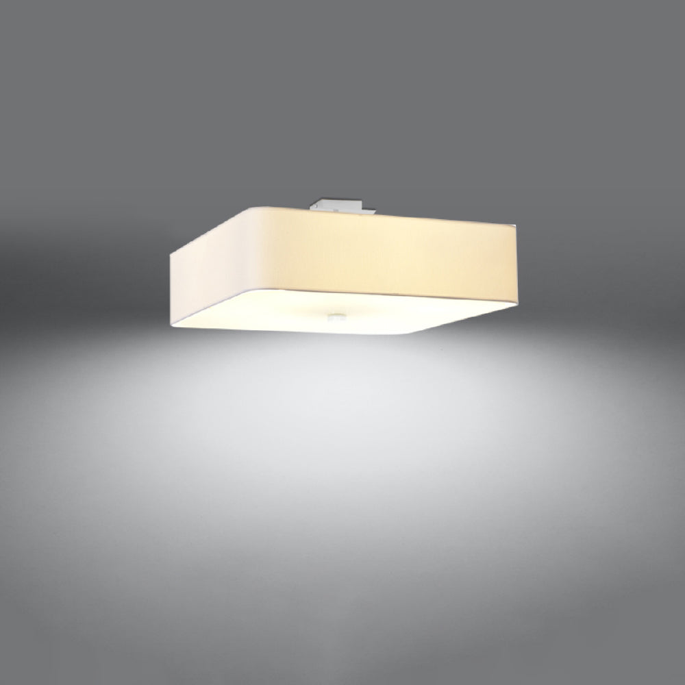 Plafondlamp Lokko Sollux Wit LxBxH 56x56x35 Stof, Glas, Metaal Nnb