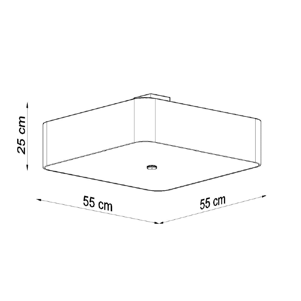 Plafondlamp Lokko Sollux Wit LxBxH 56x56x35 Stof, Glas, Metaal Nnb