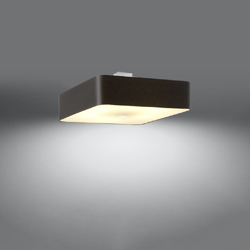 Plafondlamp Lokko Sollux Zwart LxBxH 56x56x35 Stof, Glas, Metaal Nnb