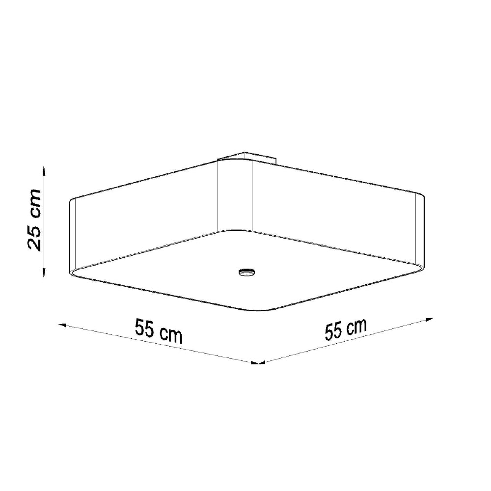 Plafondlamp Lokko Sollux Zwart LxBxH 56x56x35 Stof, Glas, Metaal Nnb