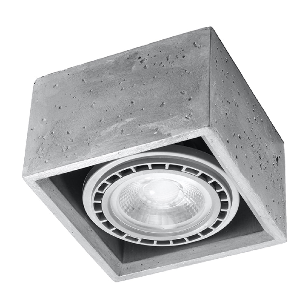 Plafondlamp Quatro Sollux Grijs LxBxH 17x17x13 Beton Nnb