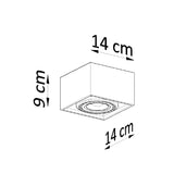 Plafondlamp Quatro Sollux Grijs LxBxH 17x17x13 Beton Nnb