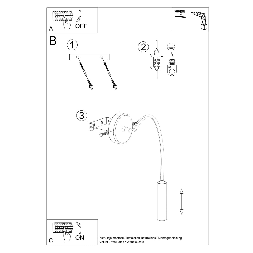 Wandlamp Axil Sollux Zwart Metaal Nnb