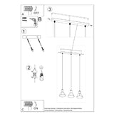 Hanglamp Taleja Sollux Zwart LxBxH 51x21x21 Metaal Nnb