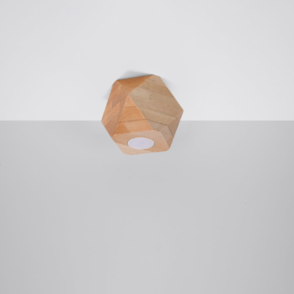 Plafondlamp Woody Sollux Naturel LxBxH 17x17x17 Hout Nnb