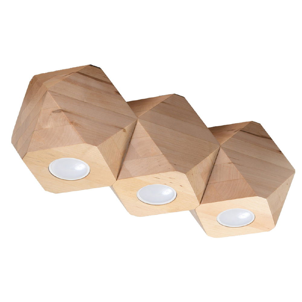 Plafondlamp Woody Sollux Naturel LxBxH 47x17x13 Hout Nnb