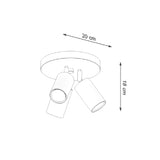 Plafondlamp Ring Sollux Zwart LxBxH 27x27x16 Metaal Nnb