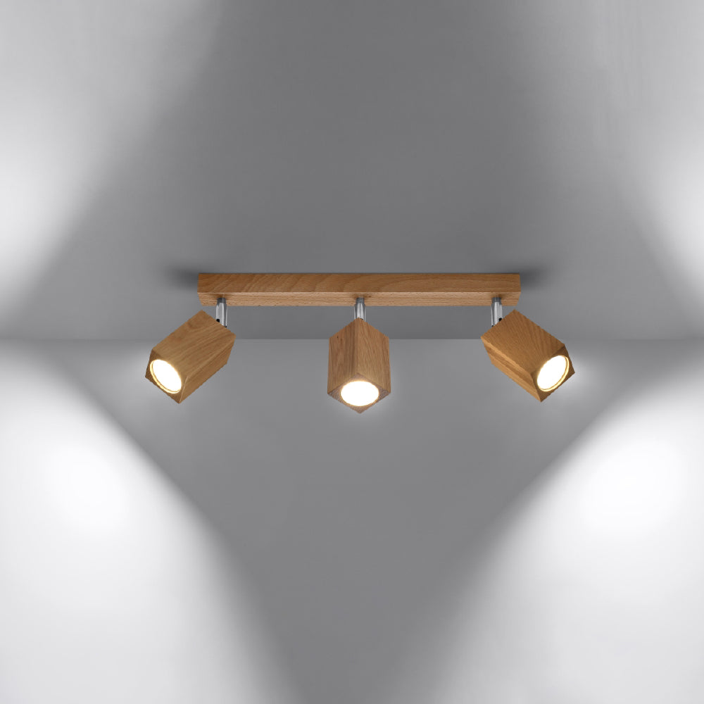 Plafondlamp Keke Sollux Naturel LxBxH 66x20x27 Hout Nnb