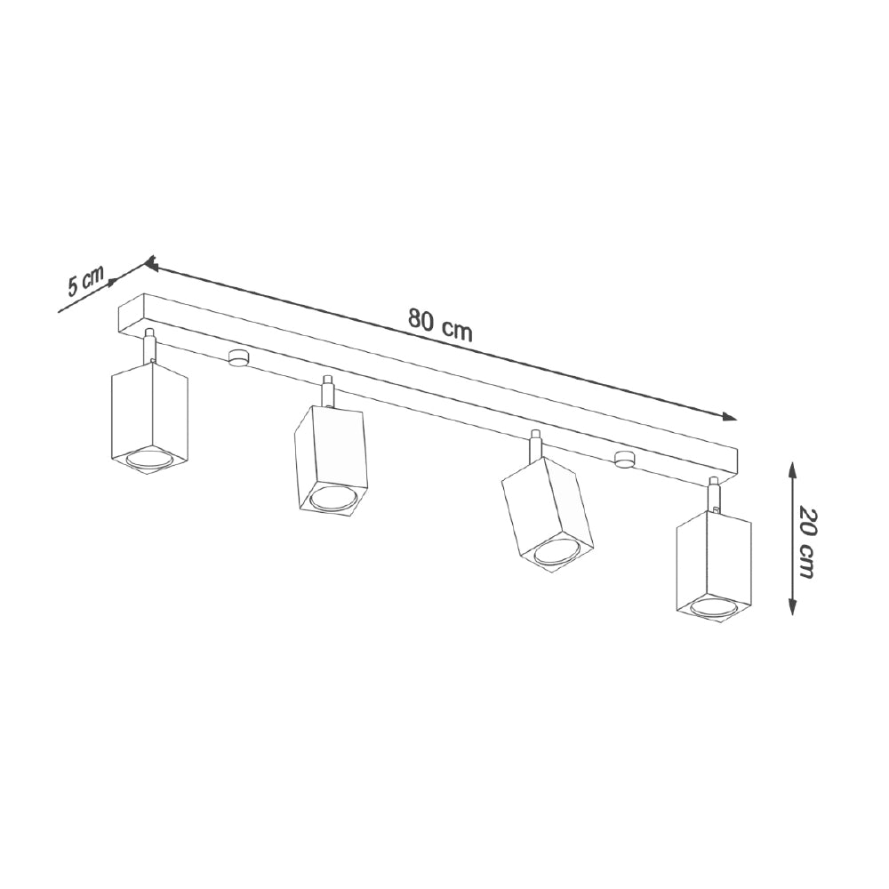 Plafondlamp Keke Sollux Naturel LxBxH 83x11x18 Hout Nnb