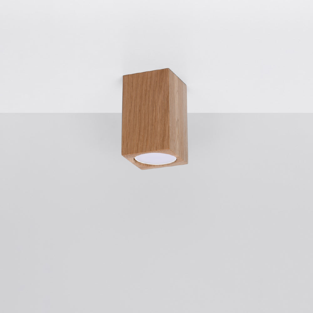 Plafondlamp Keke Sollux Naturel LxBxH 11x11x10 Hout Nnb