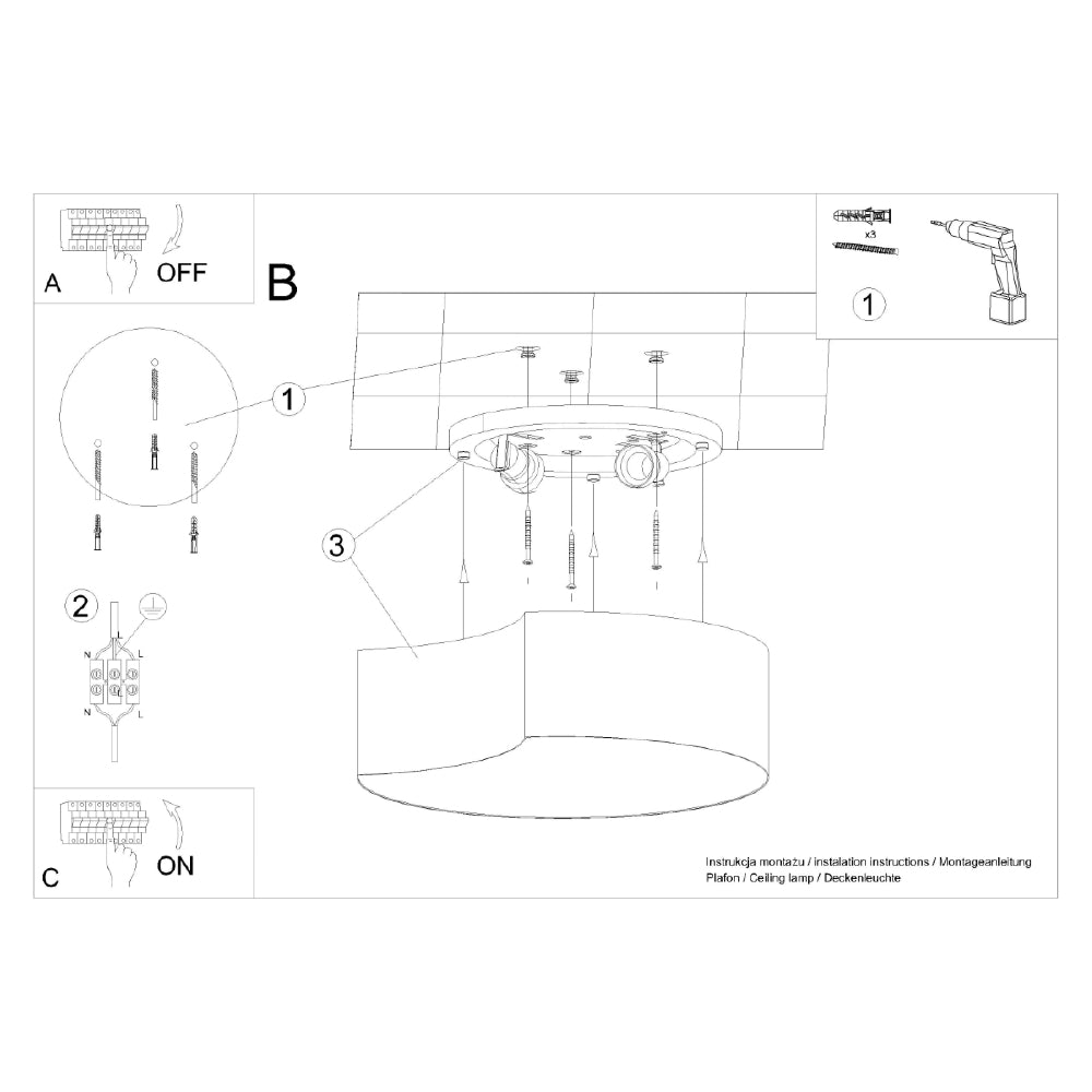 Plafondlamp Circle Sollux Wit PVC Nnb