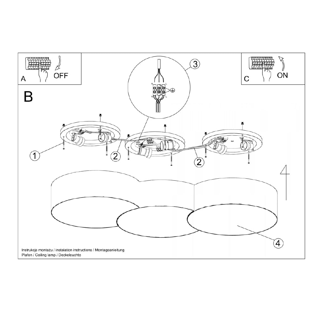 Plafondlamp Circle Sollux Wit PVC Nnb