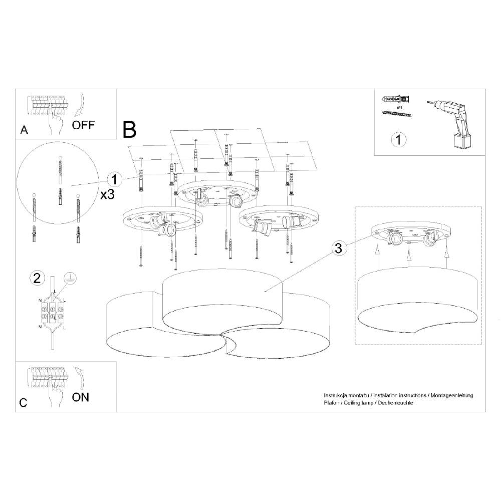 Plafondlamp Circle Sollux Wit PVC Nnb