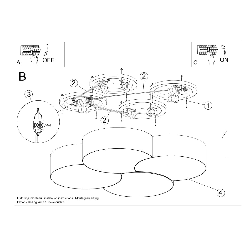 Plafondlamp Circle Sollux Wit PVC Nnb