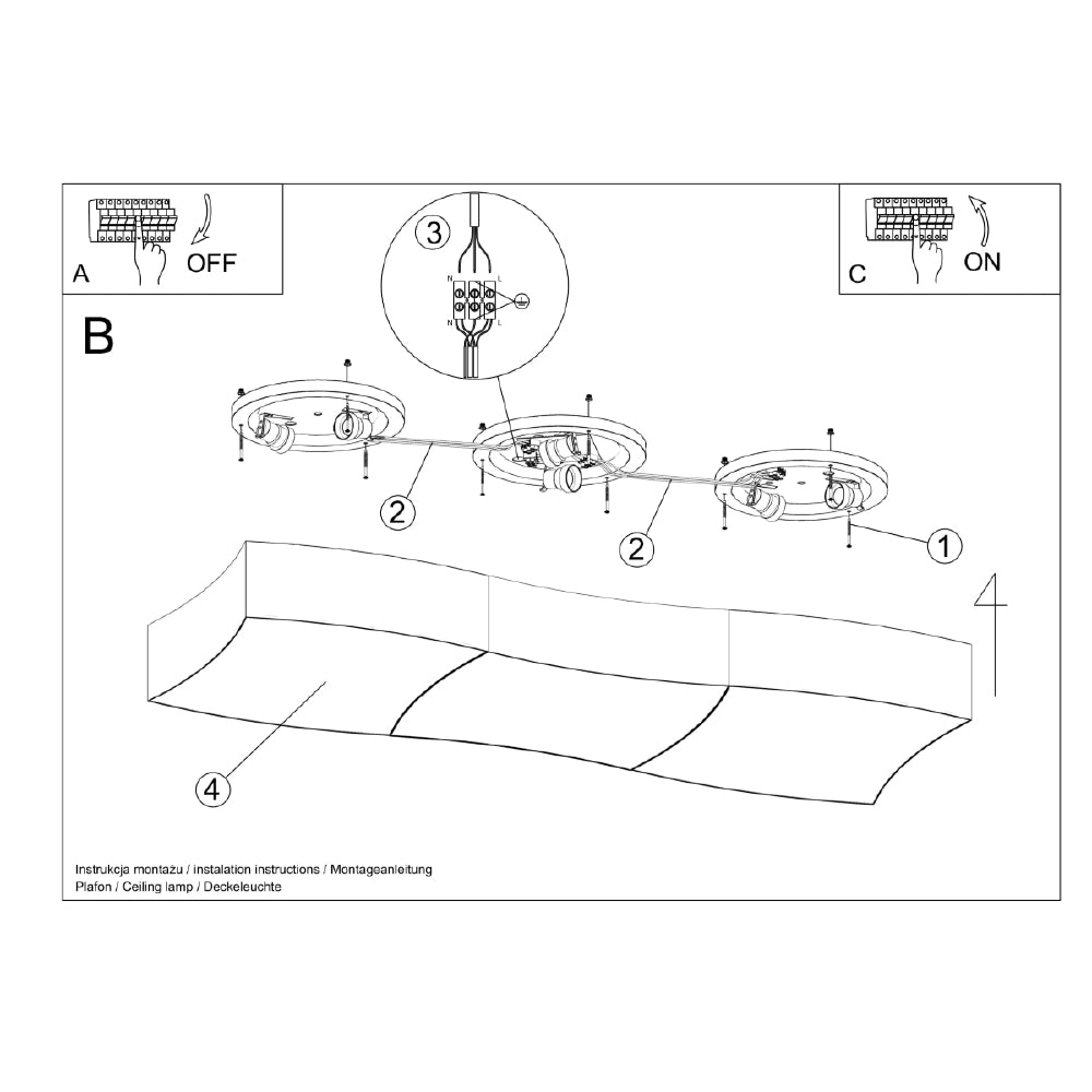 Plafondlamp Square Sollux Wit LxBxH 48x48x63 PVC Nnb