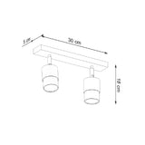 Plafondlamp Nero Sollux Zwart, Zilver LxBxH 18x13x32 Metaal Nnb