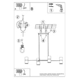 Hanglamp Kukkia Thoro Zwart LxBxH 156x78x27 Metaal Nnb