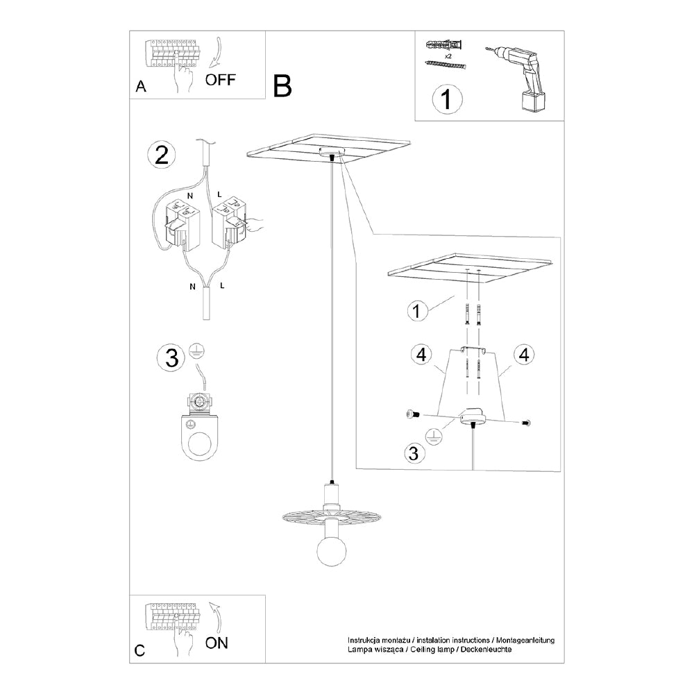 Hanglamp Sirkel Thoro Zwart LxBxH 38x38x20 Metaal Nnb