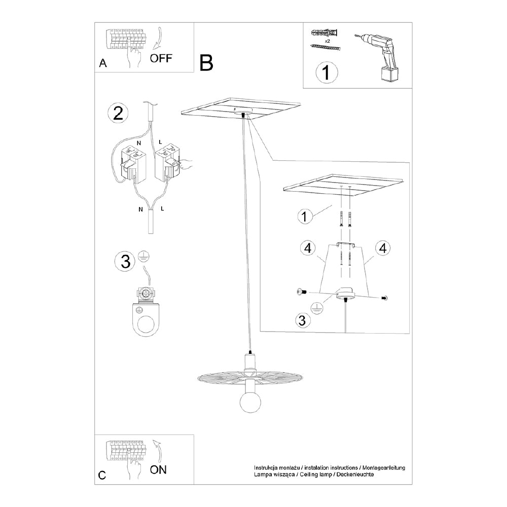 Hanglamp Sirkel Thoro Zwart LxBxH 48x48x20 Metaal Nnb