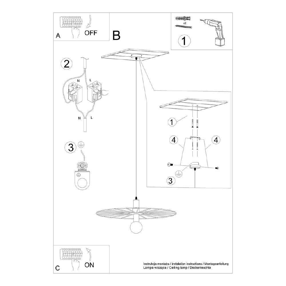 Hanglamp Sirkel Thoro Zwart LxBxH 73x73x18 Metaal Nnb