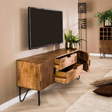 TV Meubel Barton chiQago Massief mango zandkleur LxBxH 140x60x40 Mangohout Nnb