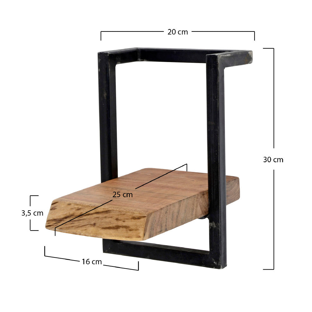 Wandplank Elio chiQago Massief acacia naturel LxBxH 32x24x12 Acaciahout Nnb