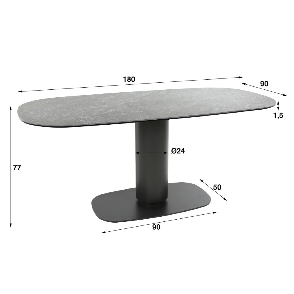 Eettafel Boyd chiQago Ceramic natural black Ceramic natural black Nnb