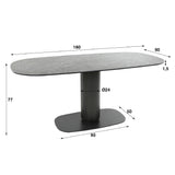 Eettafel Boyd chiQago Ceramic natural black Ceramic natural black Nnb