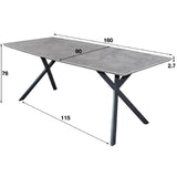 Eettafel Kellan chiQago 3D betonlook grijs LxBxH 167x96x7 3D betonlook grijs Nnb