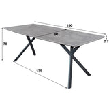 Eettafel Kellan chiQago 3D betonlook grijs LxBxH 195x95x6 3D betonlook grijs Nnb