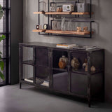 Dressoir Brigham chiQago Gun metal LxBxH 189x99x47 Gun metal Nnb