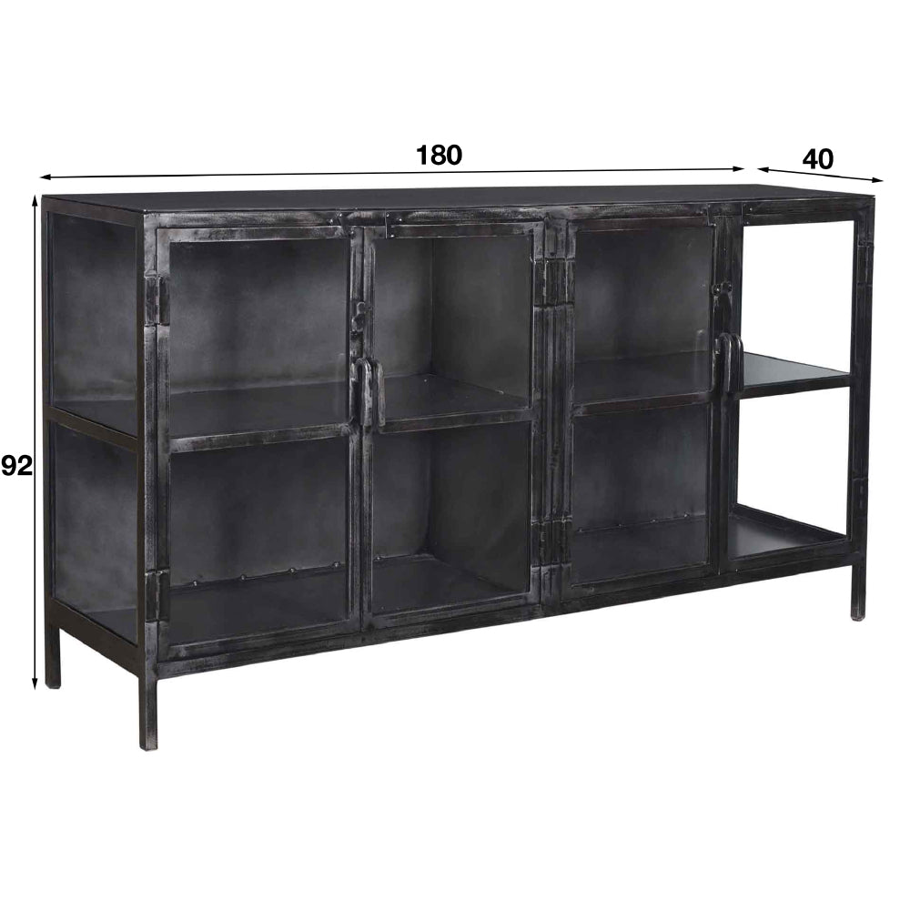 Dressoir Brigham chiQago Gun metal LxBxH 189x99x47 Gun metal Nnb