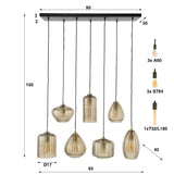 Hanglamp Loren chiQago Amberkleurig glas Amberkleurig glas Nnb