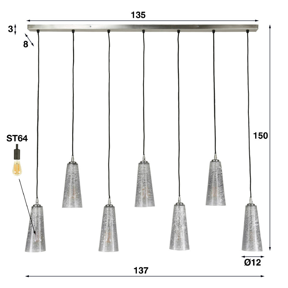 Hanglamp Ryker chiQago Stone glas Stone glas Nnb