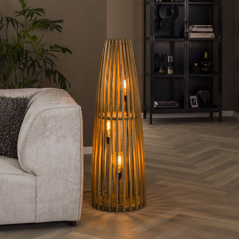 Vloerlamp Houston chiQago Massief mango naturel LxBxH 128x45x45 Mangohout Nnb