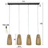 Hanglamp Houston chiQago Massief mango naturel LxBxH 140x42x20 Mangohout Nnb