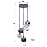 Hanglamp Como chiQago Artic zwart LxBxH 71x49x33 Artic zwart Nnb