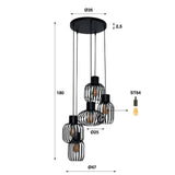 Hanglamp Boris chiQago Charcoal LxBxH 51x51x19 Charcoal Nnb