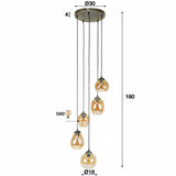 Hanglamp Blair chiQago Amberkleurig glas LxBxH 59x59x32 Amberkleurig glas Nnb