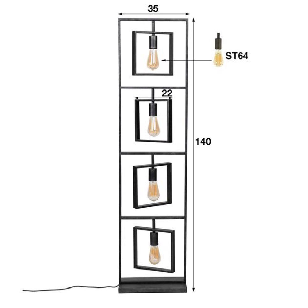 Vloerlamp Jerome chiQago Charcoal LxBxH 145x41x24 Charcoal Nnb