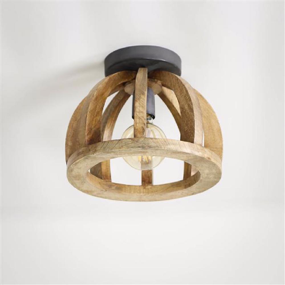 Plafondlamp Monty chiQago Massief mango naturel LxBxH 34x34x28 Mangohout Nnb